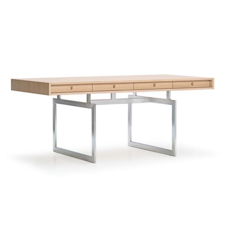 Mid-Century Modern Bureau en noyer avec structure en acier inoxydable par Bodil Kjaer 1959 pour Karakter en vente