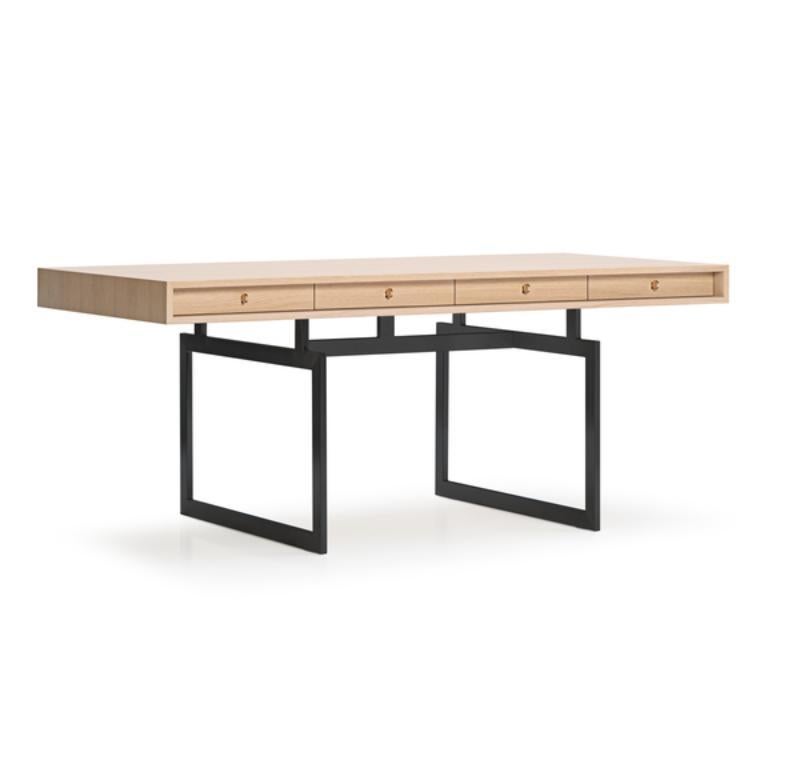 Bureau en noyer avec structure en acier inoxydable par Bodil Kjaer 1959 pour Karakter Neuf - En vente à Barcelona, Barcelona