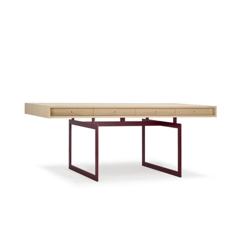 XXIe siècle et contemporain Bureau en noyer avec structure en acier inoxydable par Bodil Kjaer 1959 pour Karakter en vente