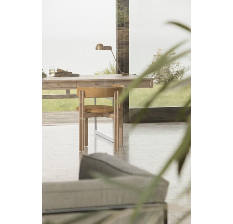 Bureau en noyer avec structure en acier inoxydable par Bodil Kjaer 1959 pour Karakter en vente 1