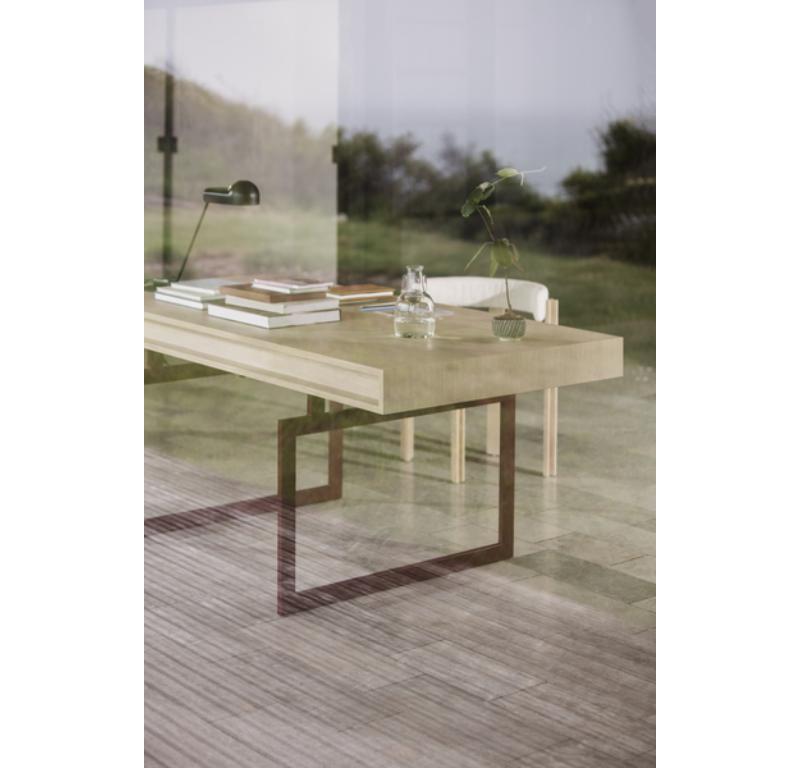 Bureau en noyer avec structure en acier inoxydable par Bodil Kjaer 1959 pour Karakter en vente 2