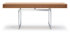 Escritorio de oficina de madera de nogal y estructura de acero inoxidable de Bodil Kjaer para Karakter