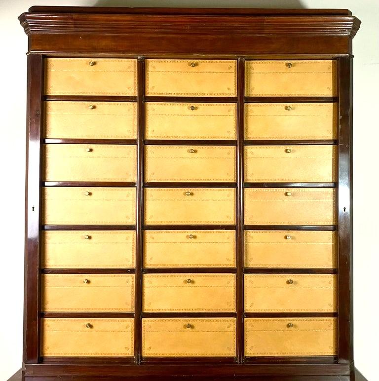 Office Filing Cabinet / Cartonnier Mahogany - Louis Philippe Period France 19th In Good Condition For Sale In Beuzevillette, FR