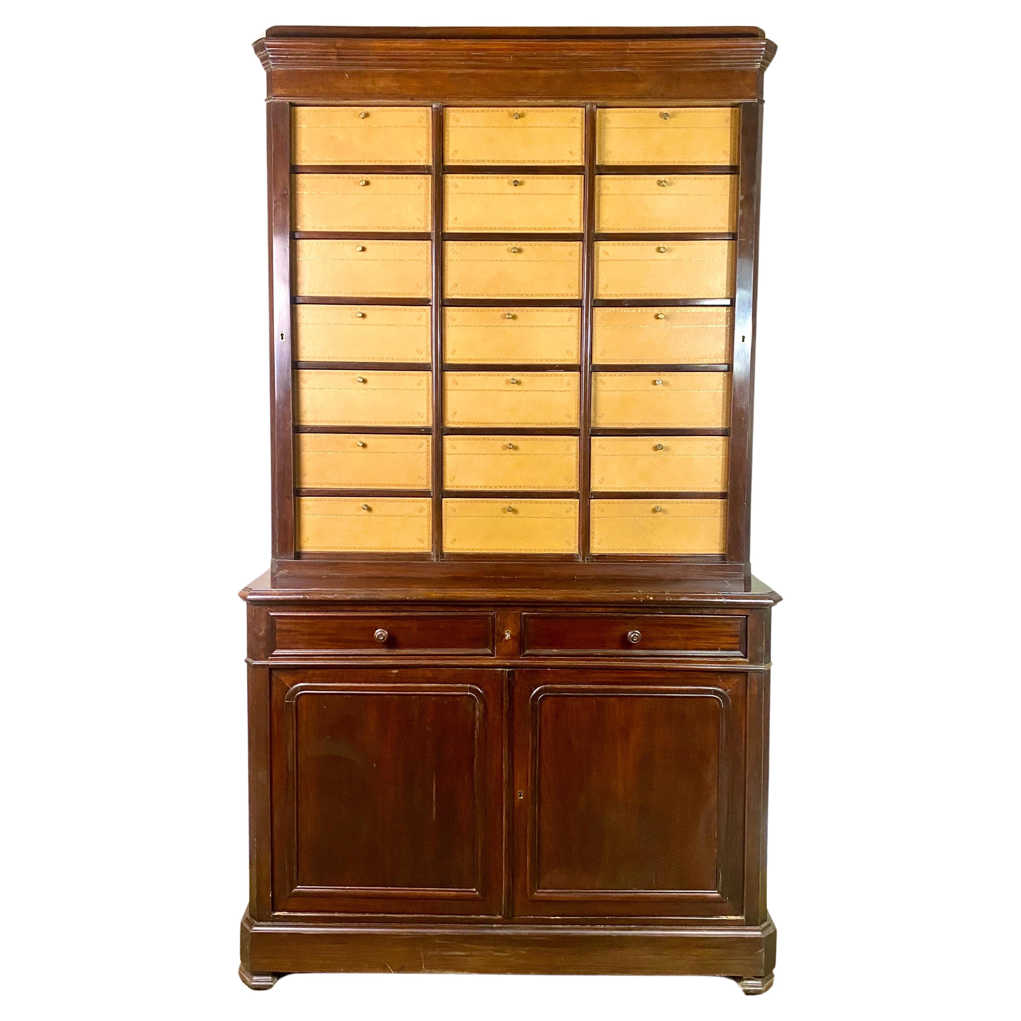 Office Filing Cabinet / Cartonnier Mahogany - Louis Philippe Period France 19th en vente