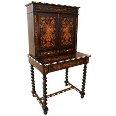 Antique Office Happiness of the Day in Marquetry, 19th Century