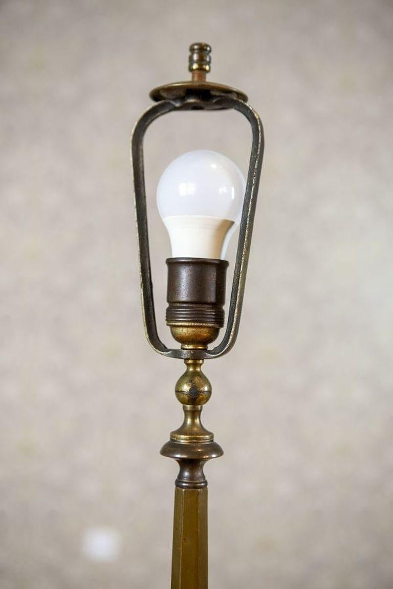 Art Deco Cream Office Lamp With Glass Shade From the Early 20th Century 1