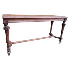 Office or piano bench with caning