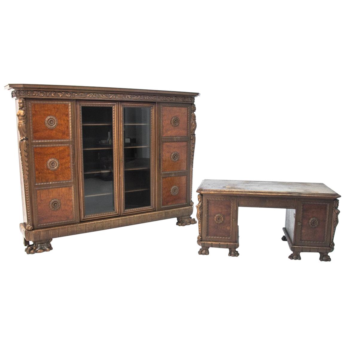 Office Set or Library and Desk from circa 1920