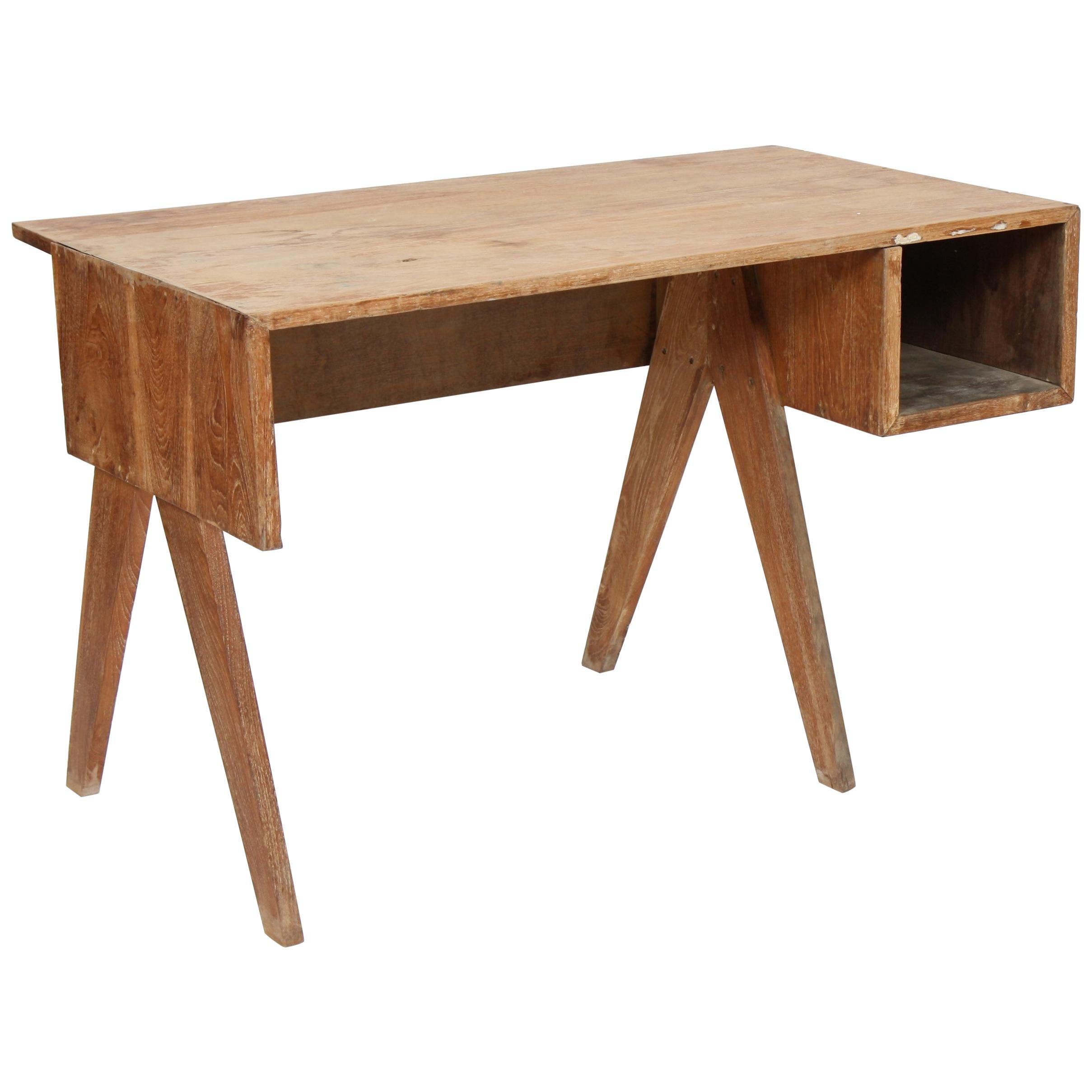 Office Solid Desk by Pierre Jeanneret