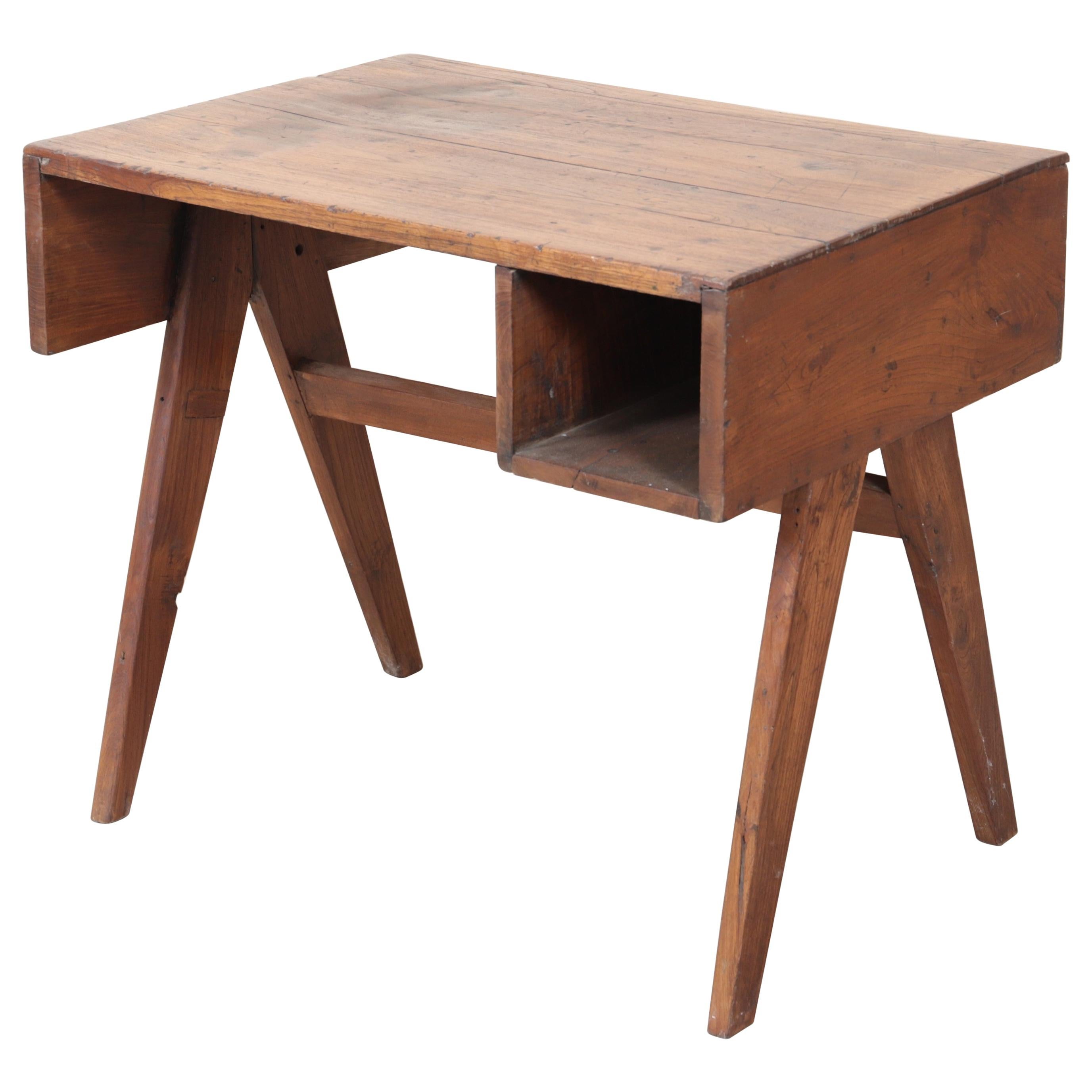 Office Solid Desk by Pierre Jeanneret For Sale