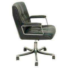 Office Swivel Armchair, with Wheels, by Osvaldo Borsani, Model P128, for Tecno