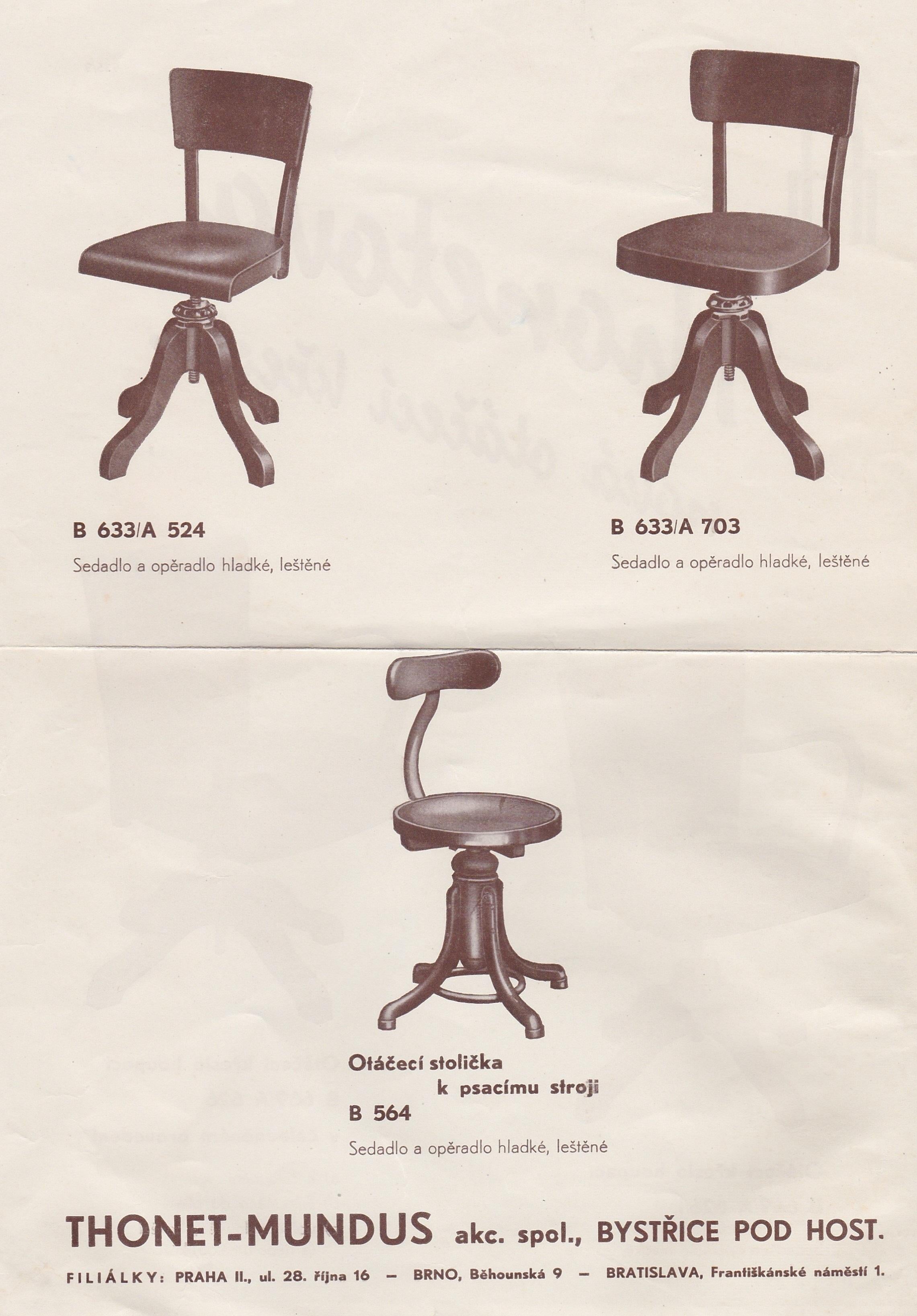 Silla giratoria de oficina, Thonet Nr.633 en venta 2