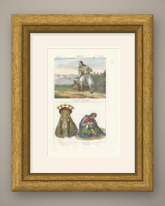 Officer of Nauplia with a Greek Bride and a Greek Merchant, Lithograph, 1842