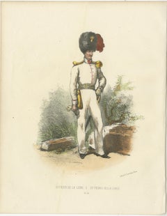 Officer of the Line: Old Print of a Military Official in the Papal Court , 1862