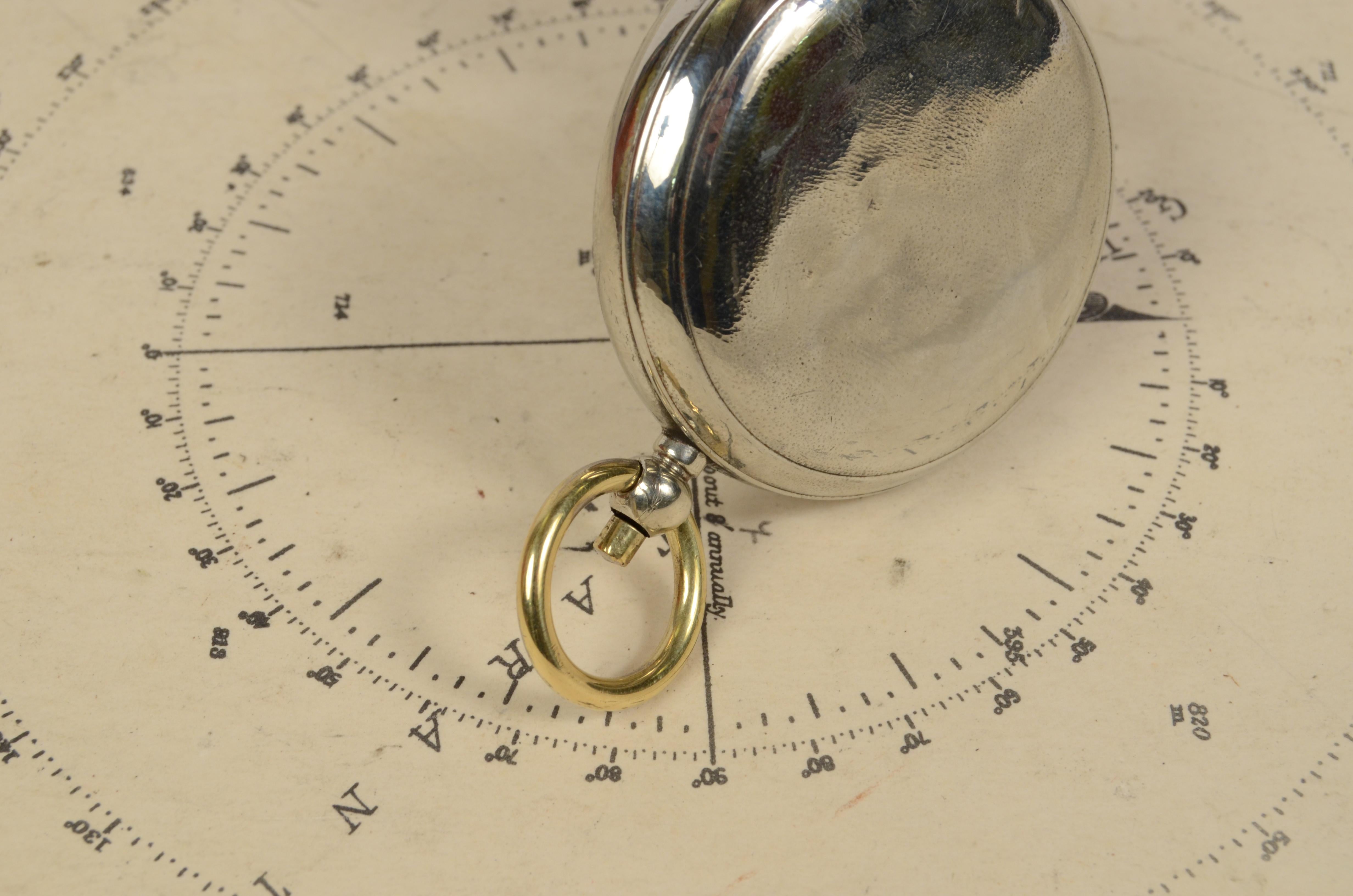 British Officer Pocket Aviation Compass Used in 1918 Signed Clement Clarke Ltd London