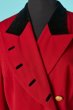 Officer style long jacket with velvet collar Escada Margaretha Ley