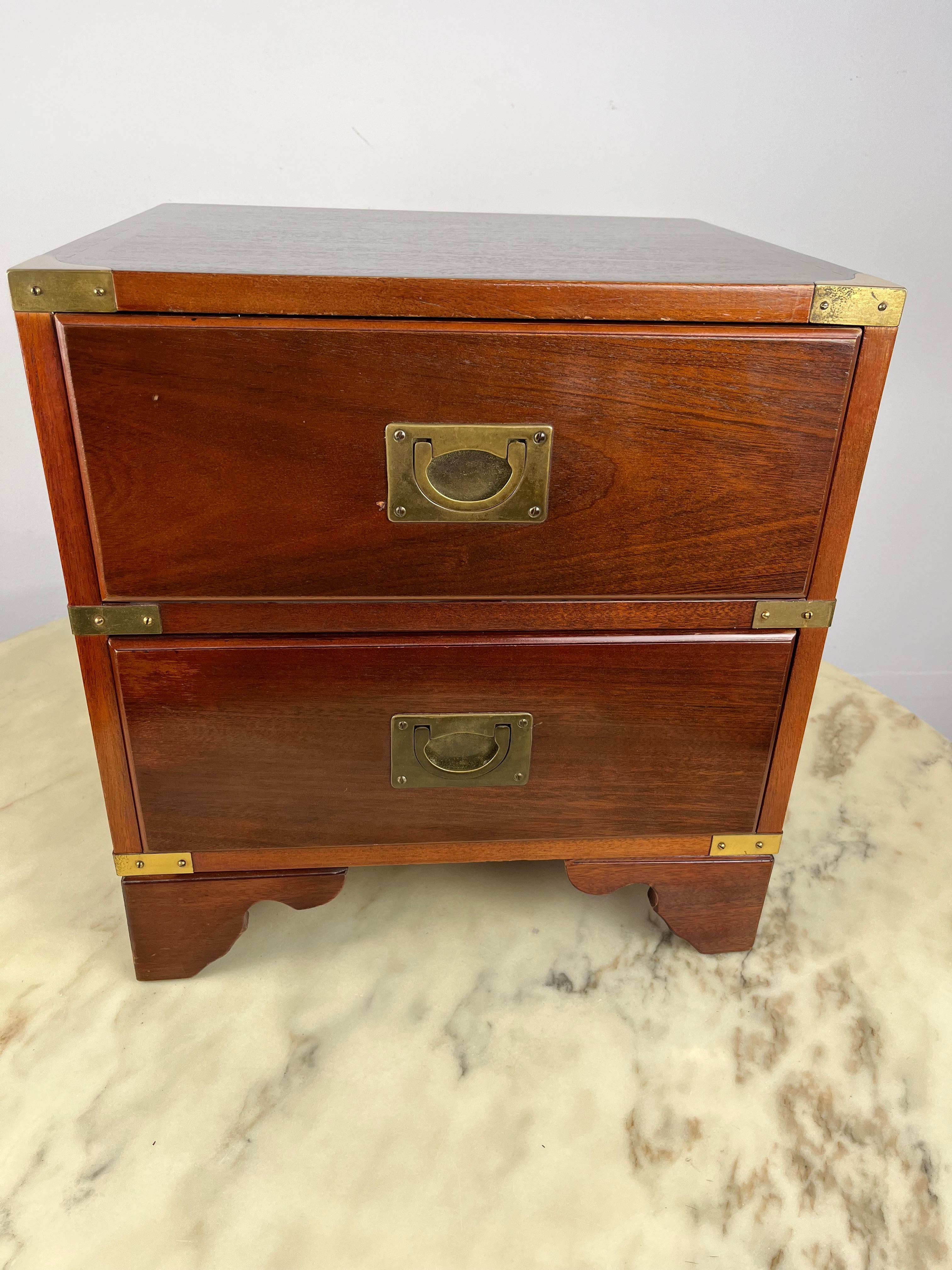 British Officer's Bedside Table by Reh Kennedy for Harrods London 1980s For Sale