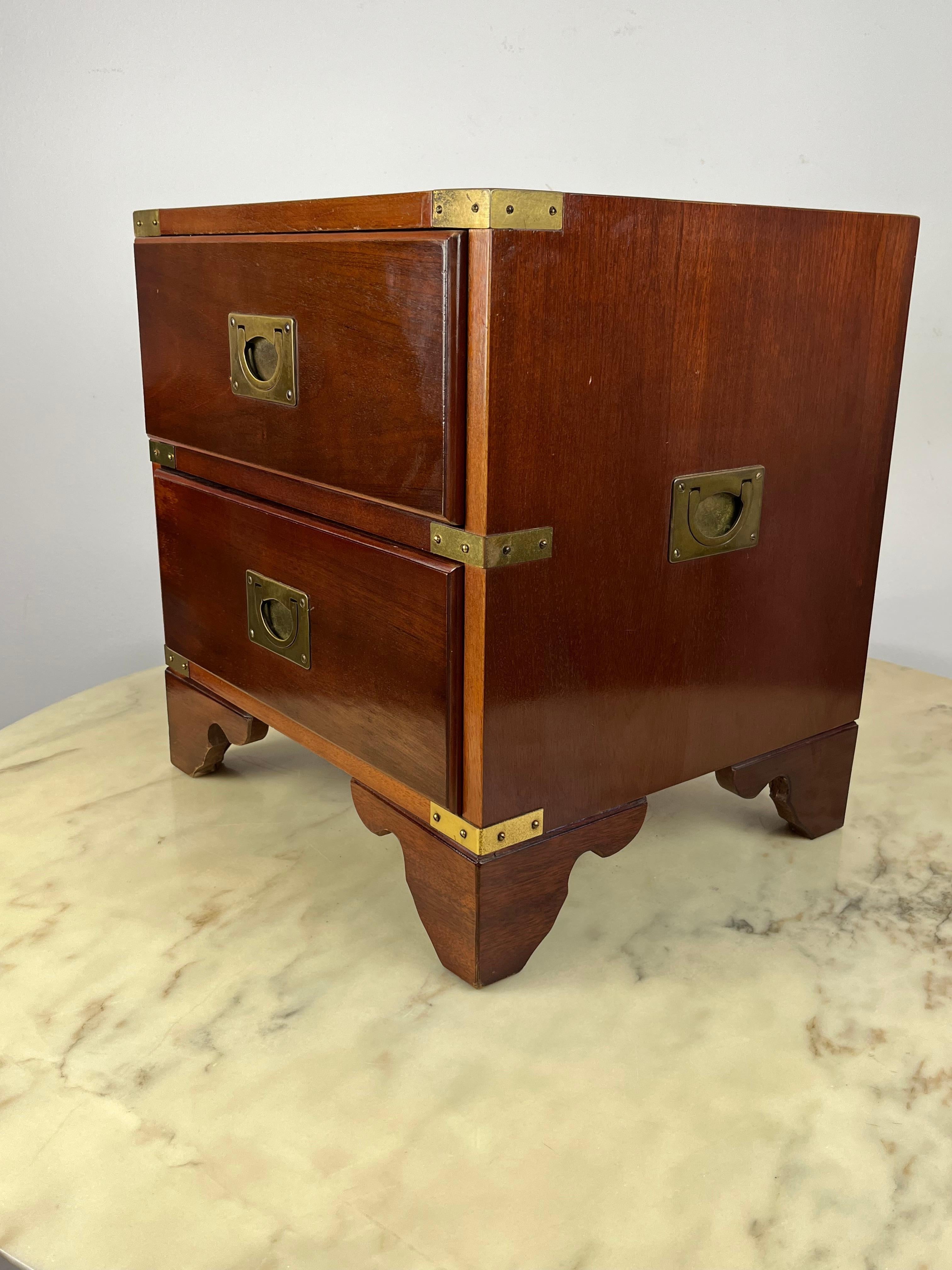 Brass Officer's Bedside Table by Reh Kennedy for Harrods London 1980s For Sale