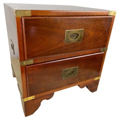 Vintage Officer's Bedside Table by Reh Kennedy for Harrods London 1980s