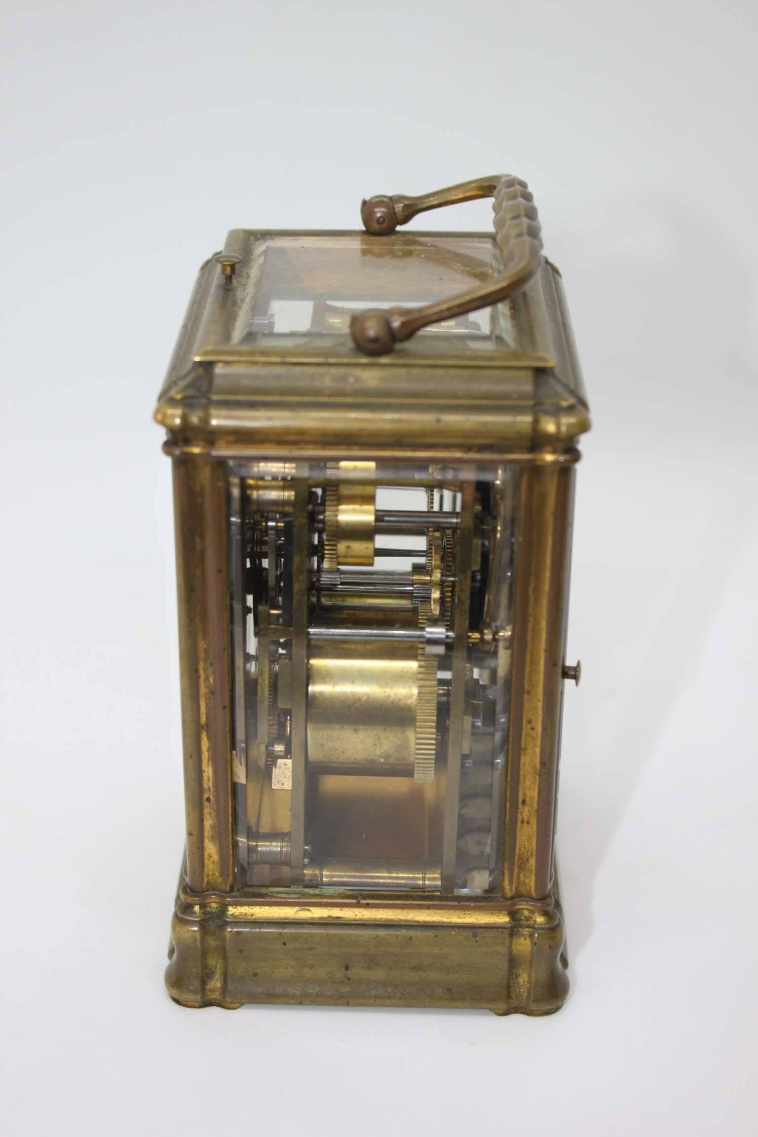 Gilt Officer's Clock Signed by Famous Watchmaker Leroy, 19th Century For Sale