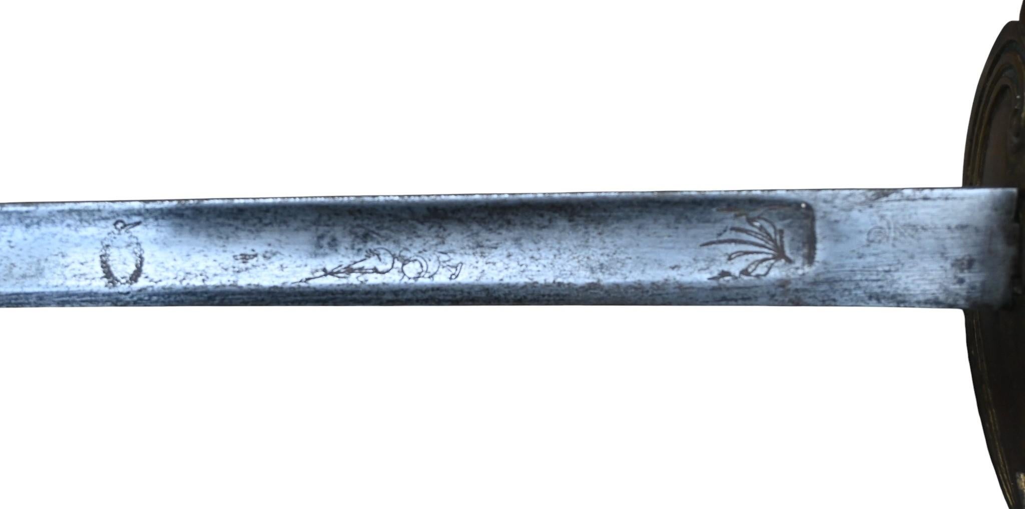 Forgé Épée d'officier - France ou Pays-Bas autrichiens - Circa 1770-1790 en vente