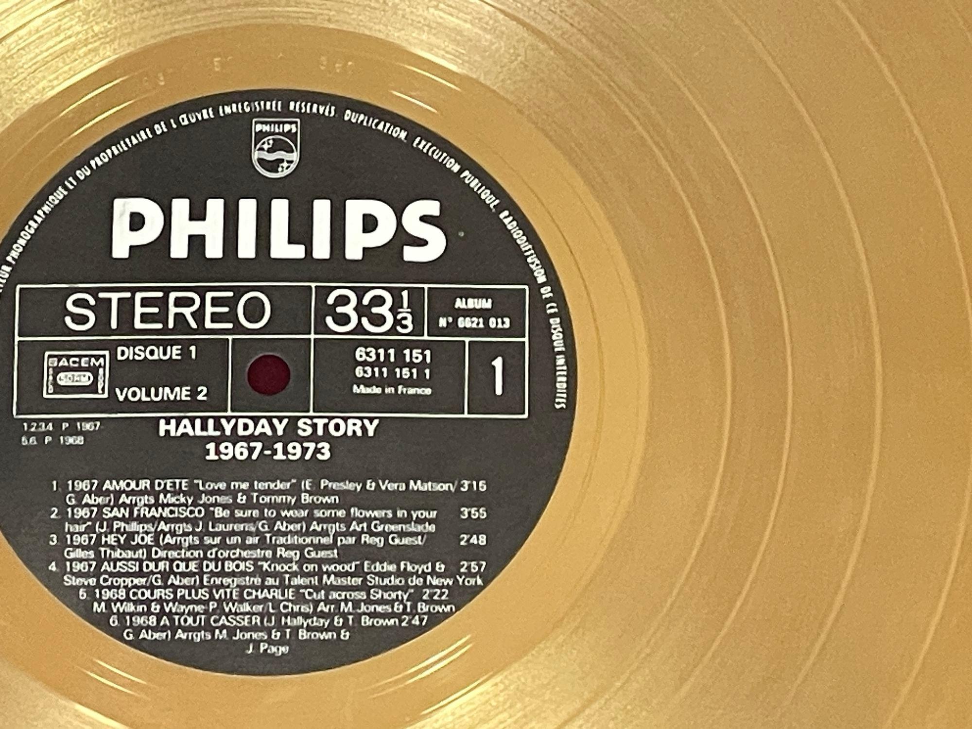 Official Gold Record Award France Johnny Halliday Story 1967-1973 Vol.2 For Sale 3