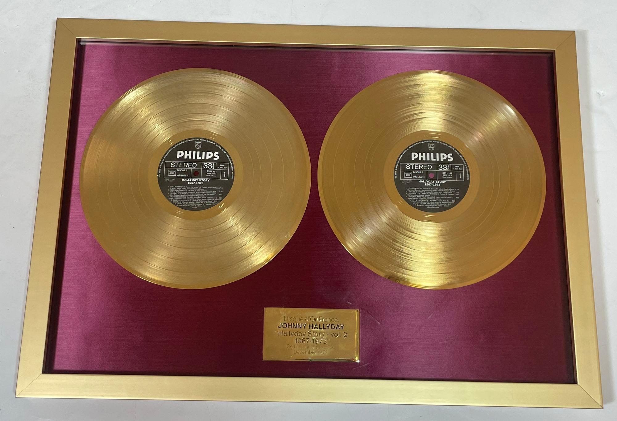offizieller Gold Record Award Frankreich Johnny Halliday Story 1967-1973 Vol.2 im Angebot 7