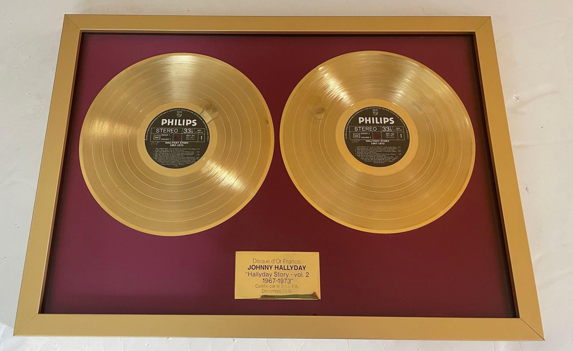 offizieller Gold Record Award Frankreich Johnny Halliday Story 1967-1973 Vol.2 im Angebot 9