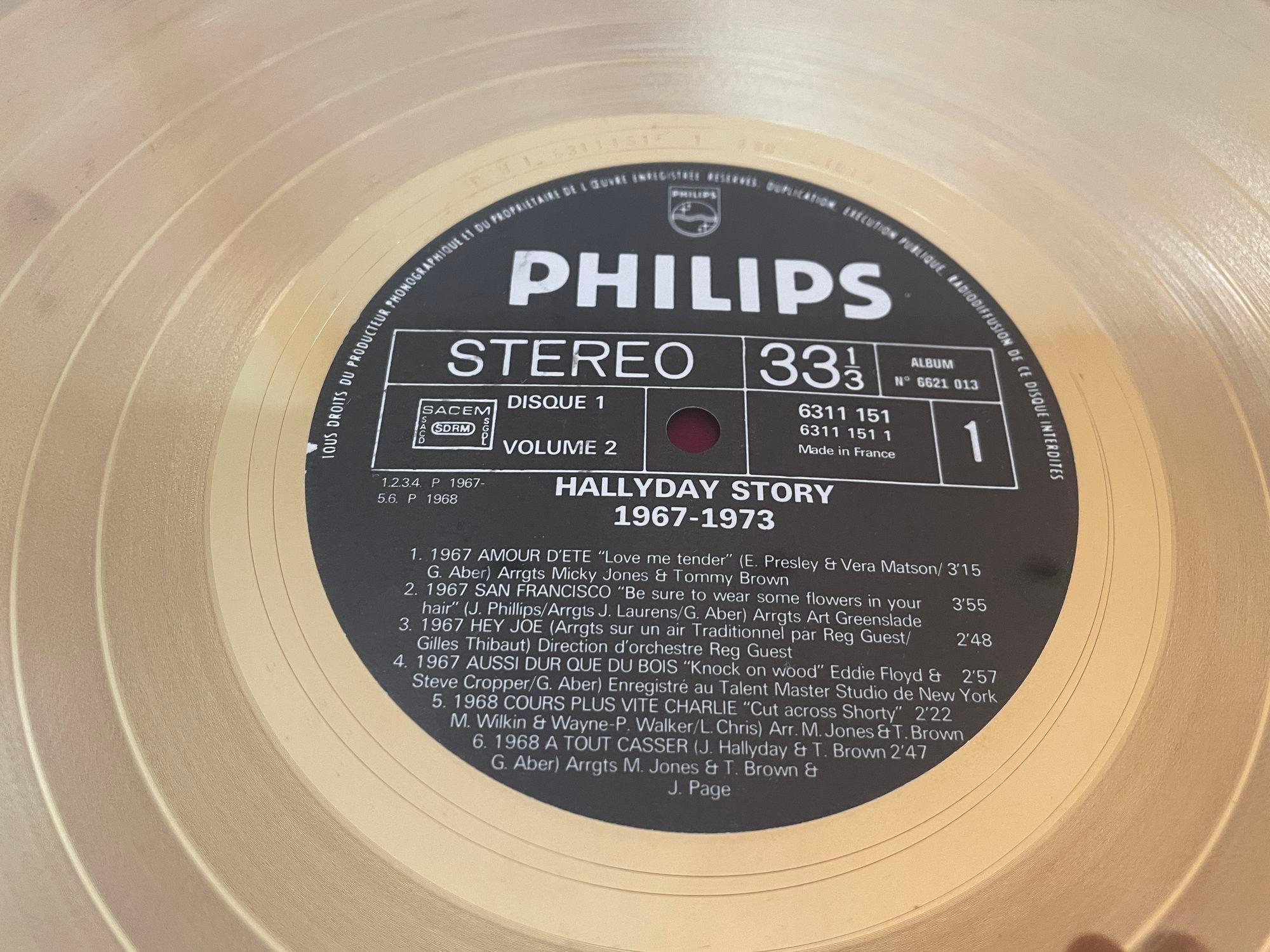 Official Gold Record Award France Johnny Halliday Story 1967-1973 Vol.2 In Good Condition For Sale In North Hollywood, CA