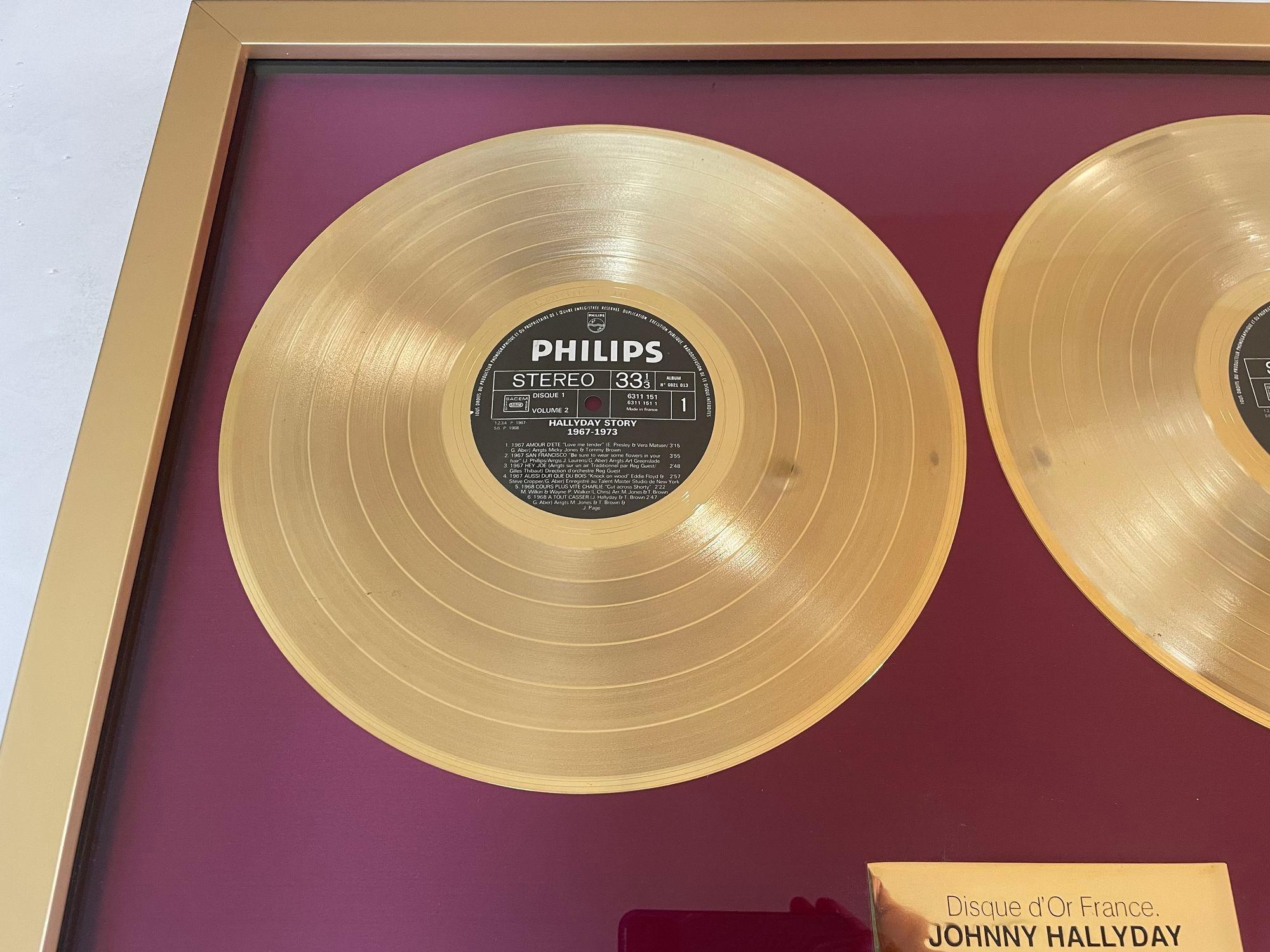 20th Century Official Gold Record Award France Johnny Halliday Story 1967-1973 Vol.2 For Sale