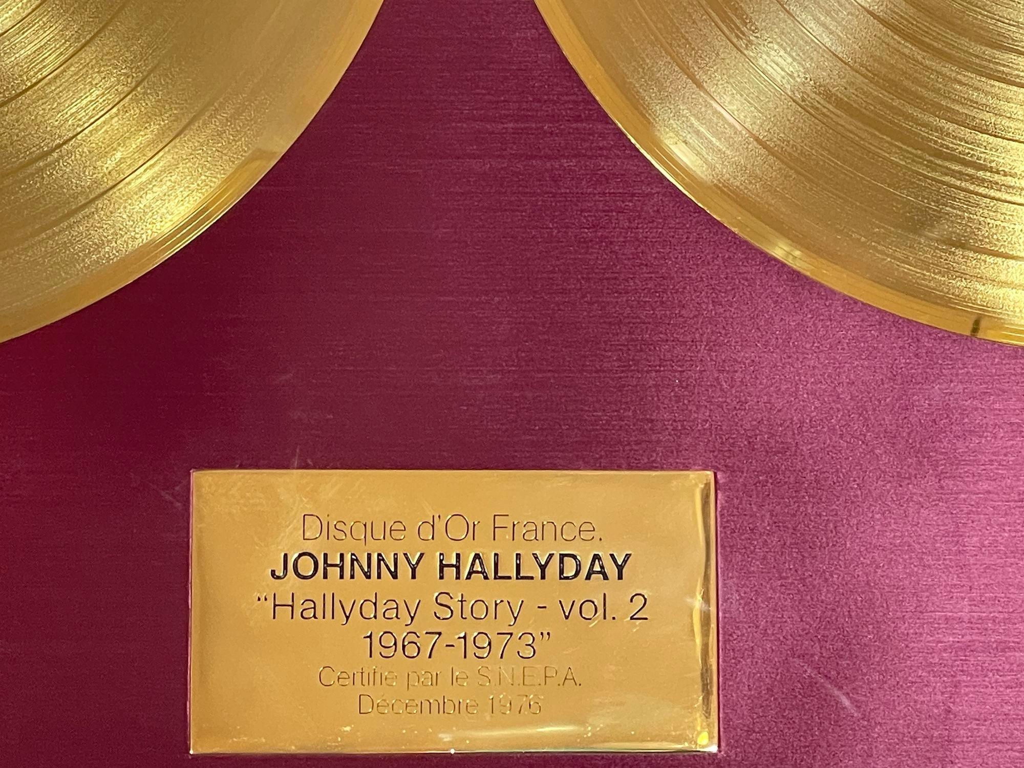 Official Gold Record Award France Johnny Halliday Story 1967-1973 Vol.2 For Sale 1