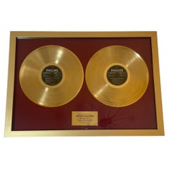 Retro Official Gold Record Award France Johnny Halliday Story Palais des Sports 1976