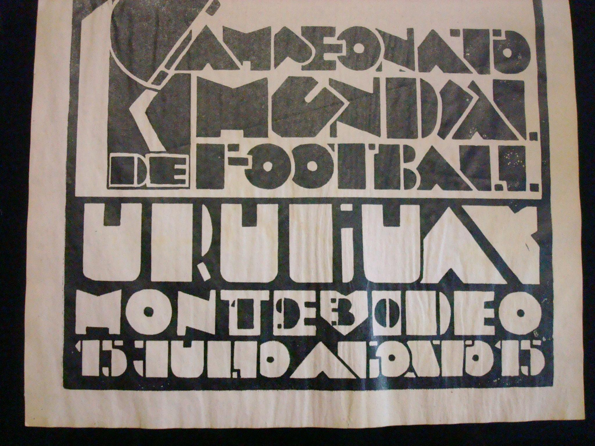 Official Uruguay 1930 F.I.F.A. World Cup Poster, Art Deco Football, Soccer 1
