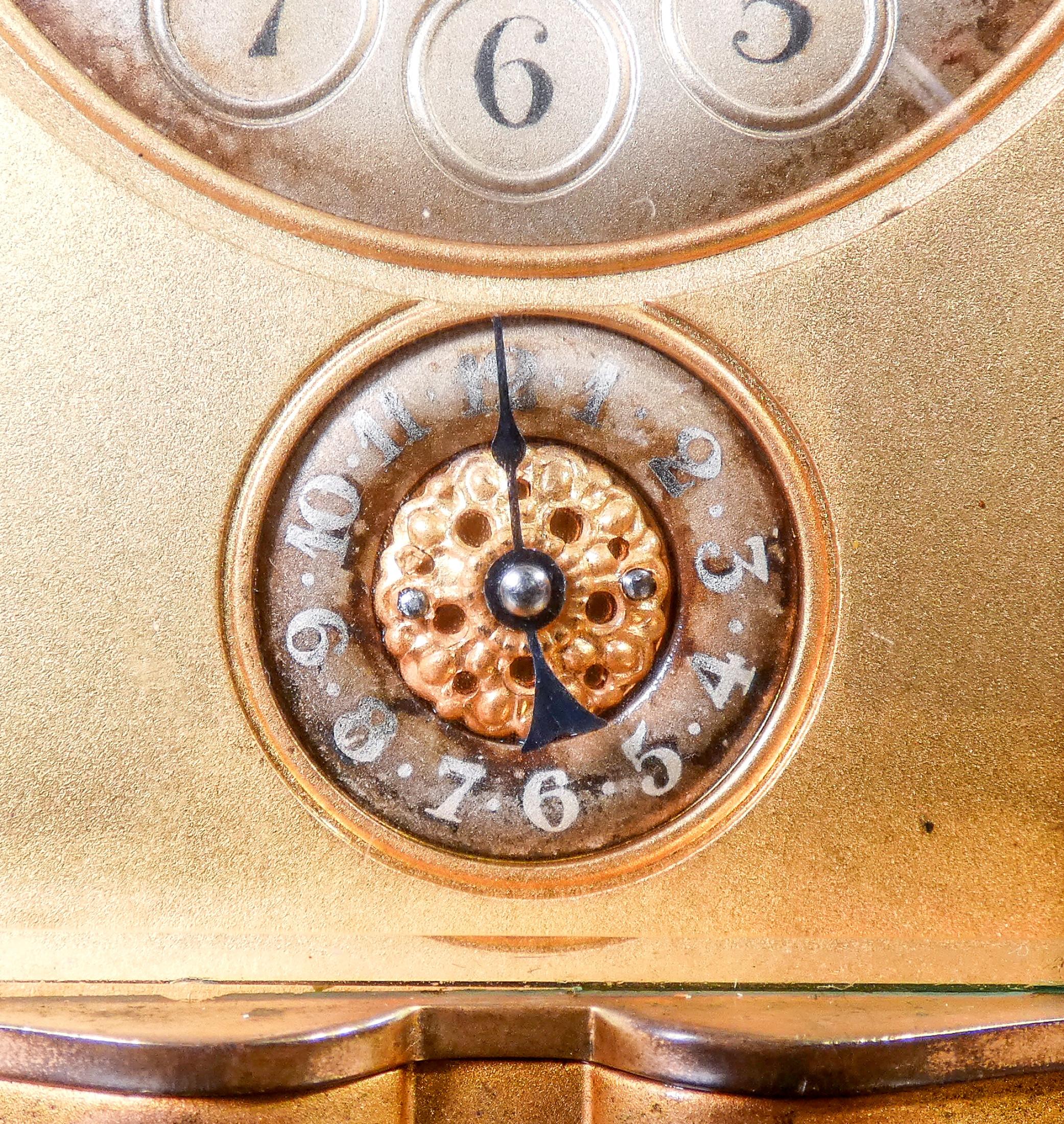Officier clock, Pendulette with alarm, strikes at mid-hour and ...