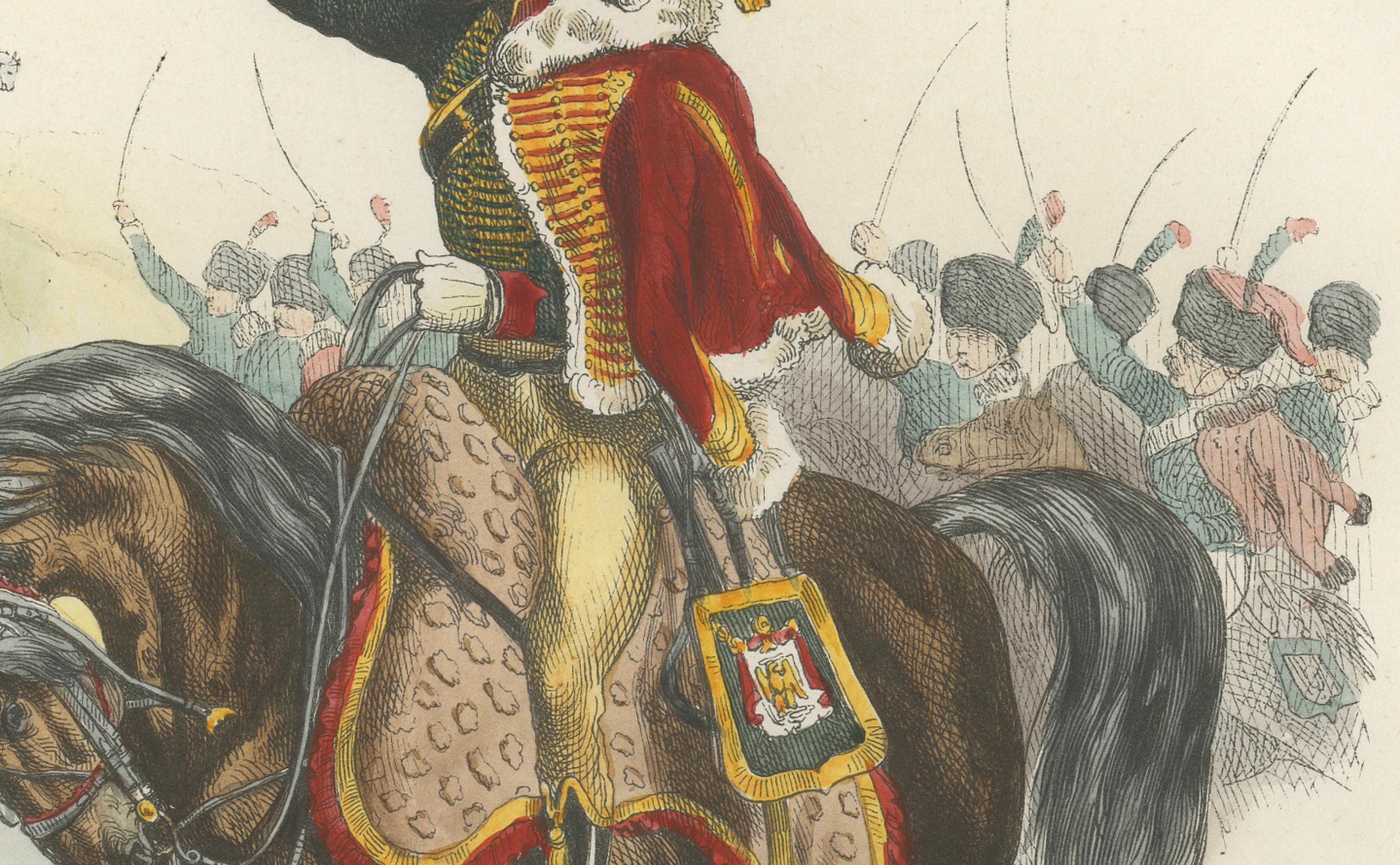 Officier de Chasseurs à Cheval, Garde Impériale – Napoleonic Cavalry Print 1843