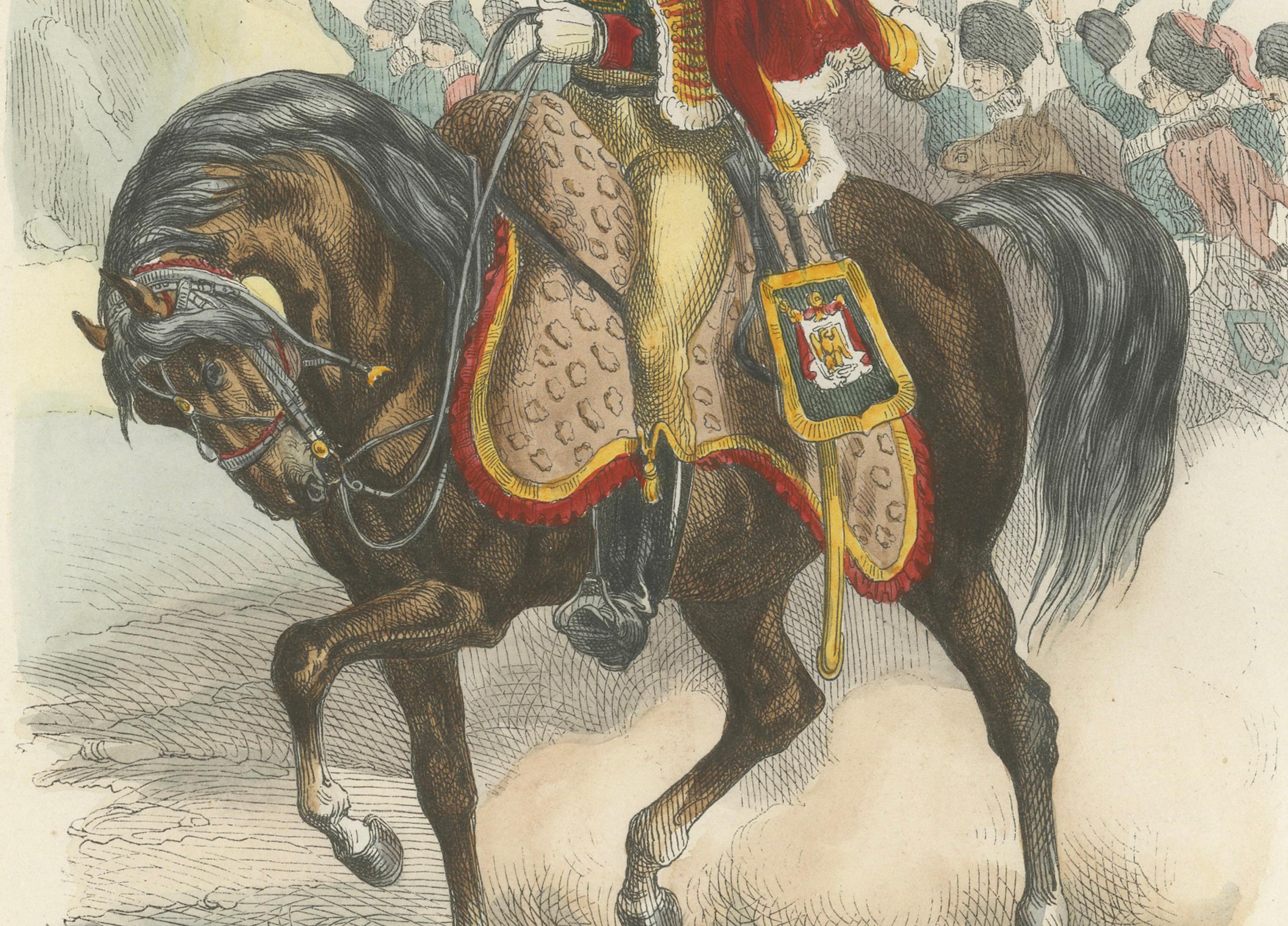 Officier de Chasseurs à Cheval, Garde Impériale – Napoleonic Cavalry Print 1843