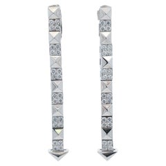 Officina Bernardi 'Enigma' Diamond Drop 18 Karat White Gold Leverback Earrings