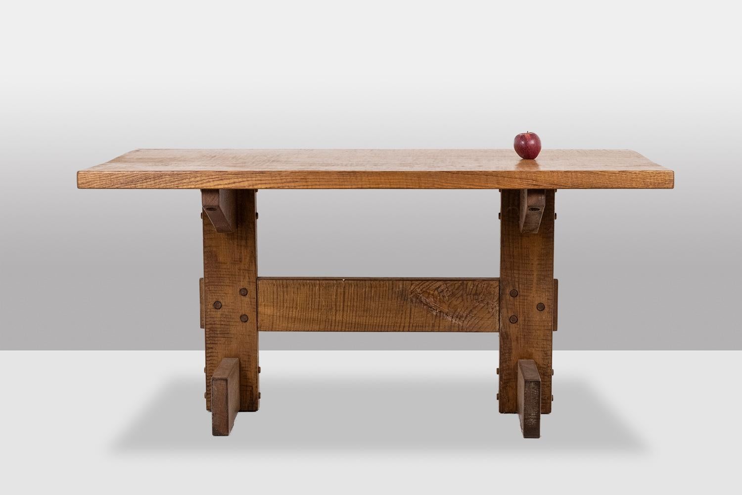 italien Officina Rivadossi, table et 4 chaises de style brutaliste. Italie, vers 1970 en vente
