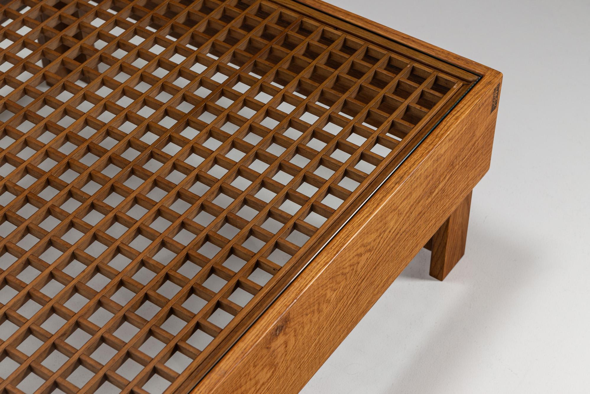 Mesa de centro Officina Rivadossi de roble de Eslavonia, Italia Años 80 en venta 3