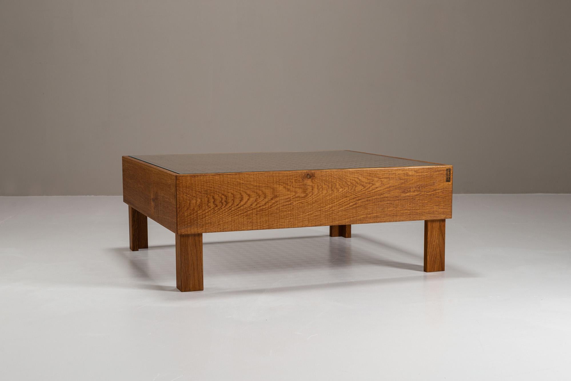 Mesa de centro Officina Rivadossi de roble de Eslavonia, Italia Años 80 Roble en venta