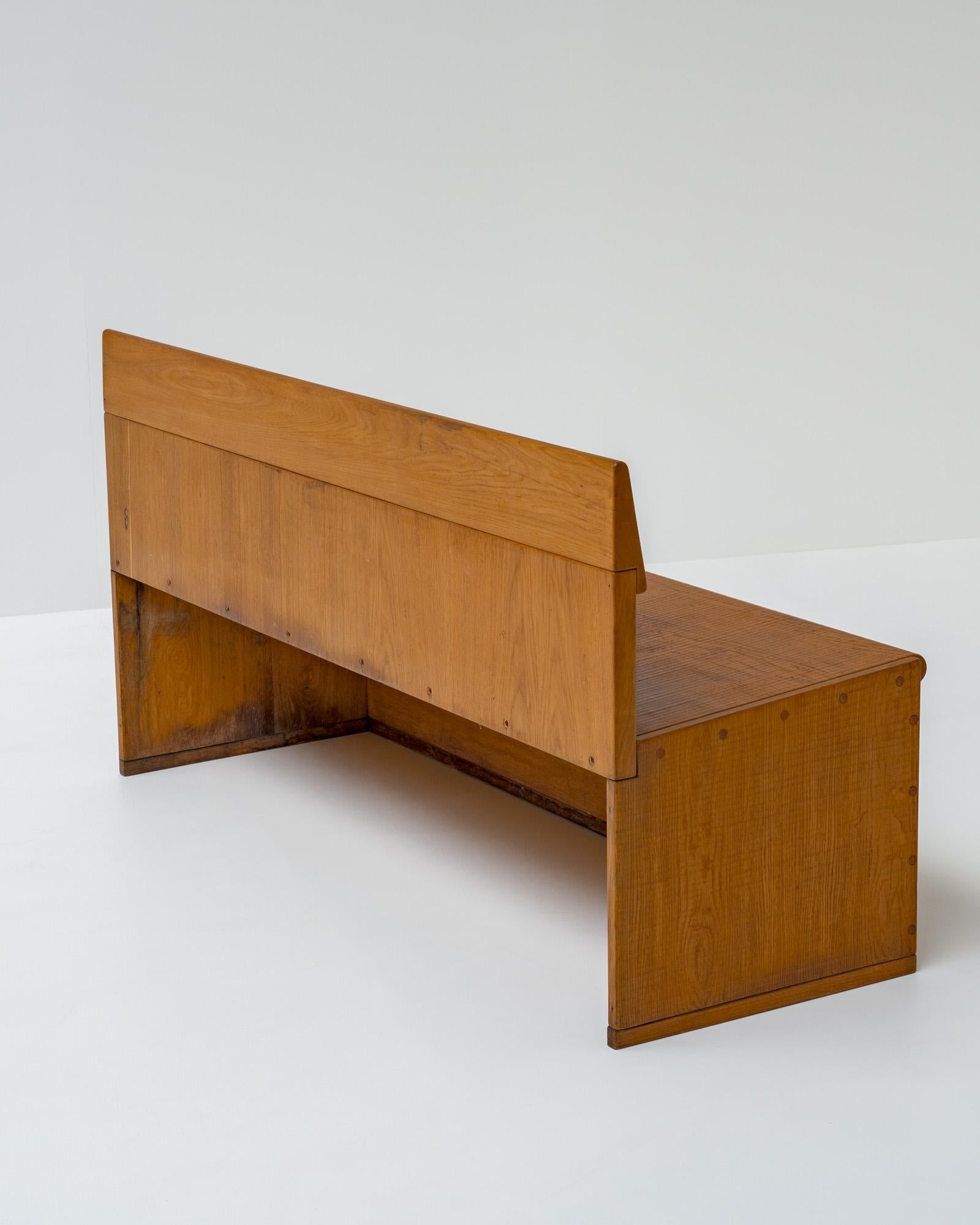 Officina Rivadossi Oak Bench, Italy 1970s For Sale 5