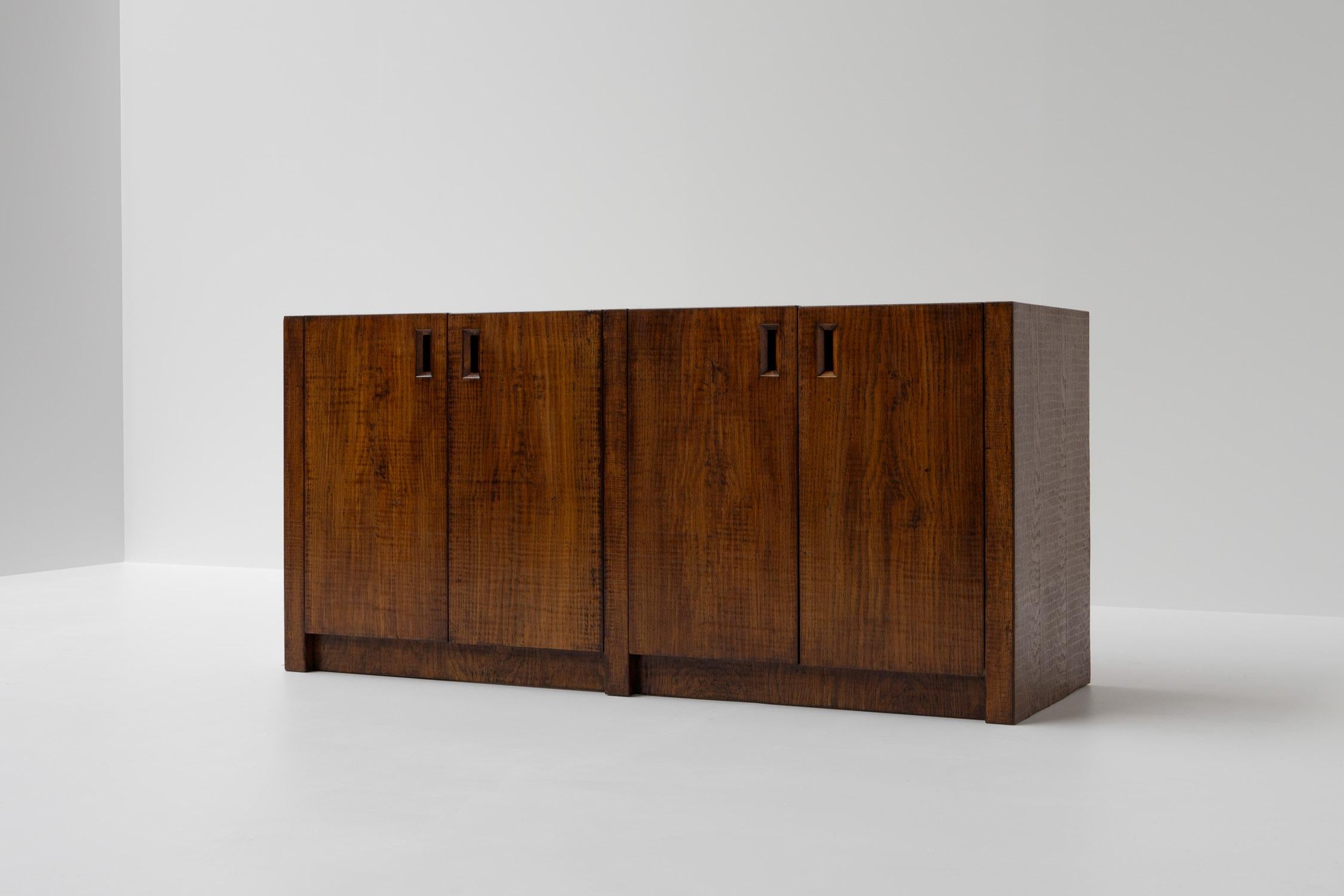 Officina Rivadossi Sideboard in Solid Oak, Italy 1970s For Sale 3