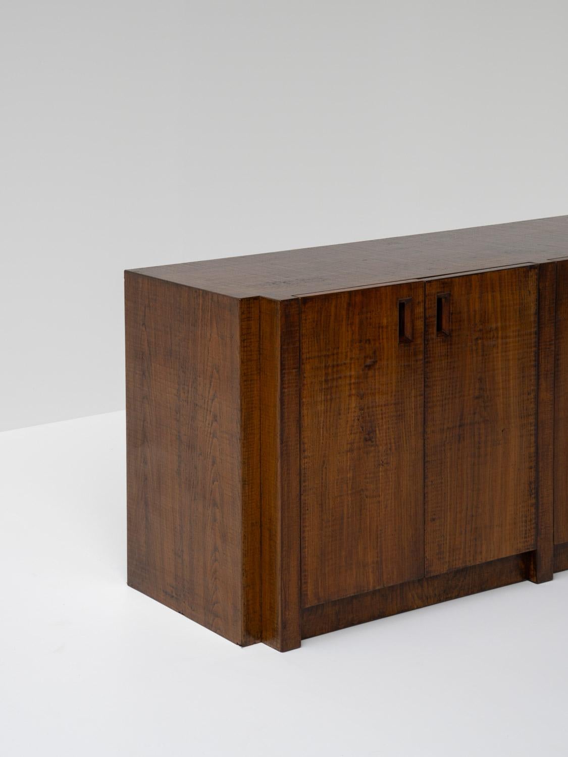 Officina Rivadossi Sideboard in Solid Oak, Italy 1970s For Sale 4