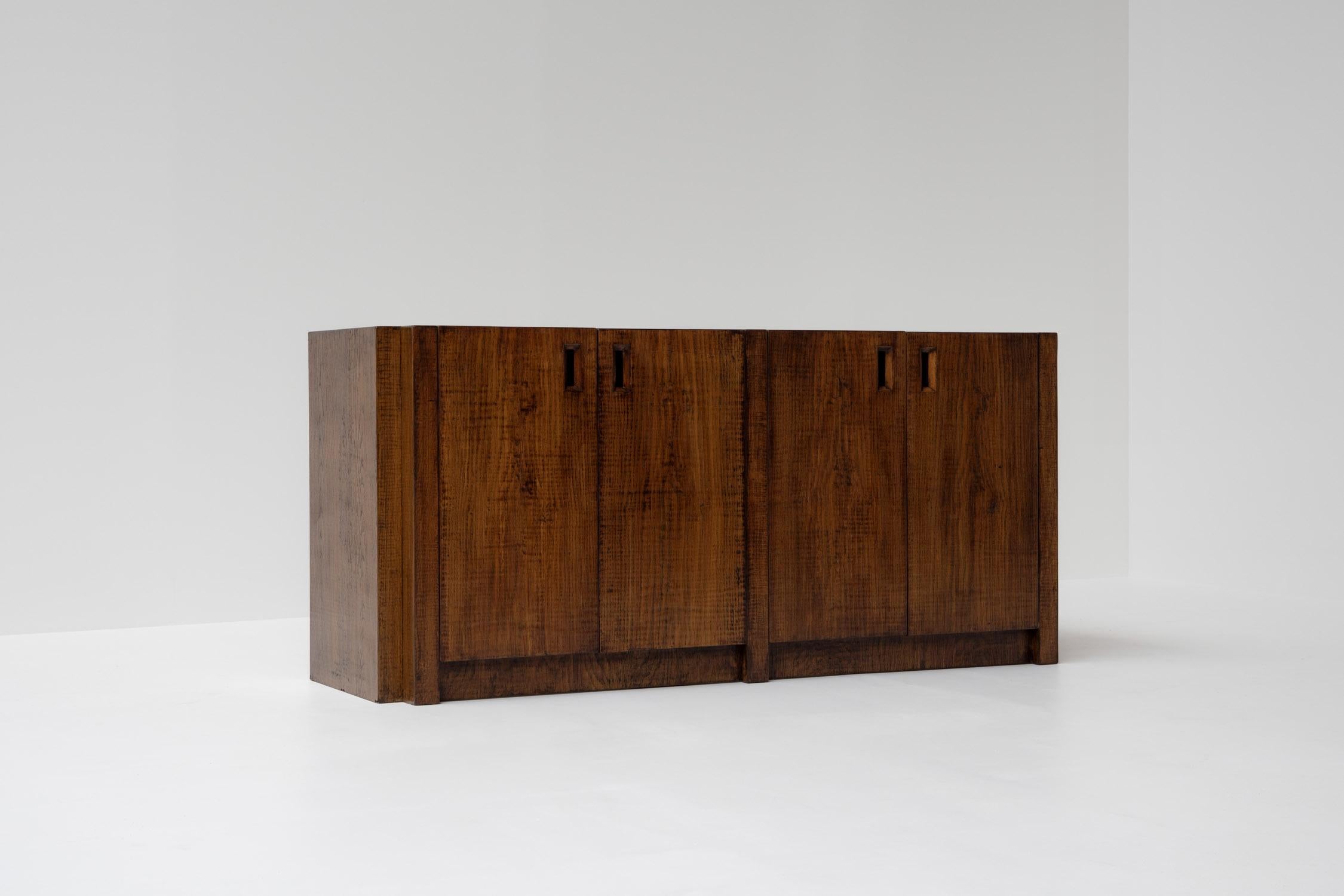 Officina Rivadossi Sideboard in Solid Oak, Italy 1970s For Sale 5