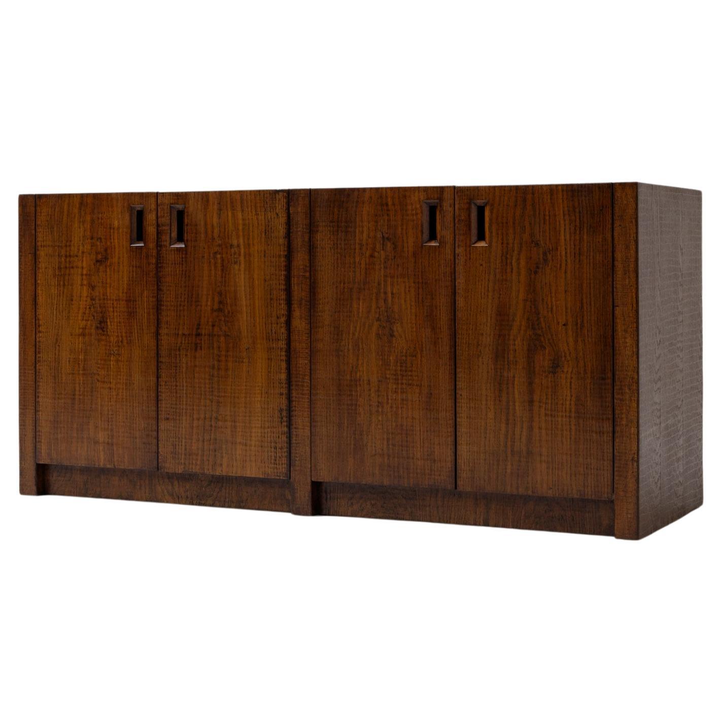 Officina Rivadossi Sideboard in Solid Oak, Italy 1970s