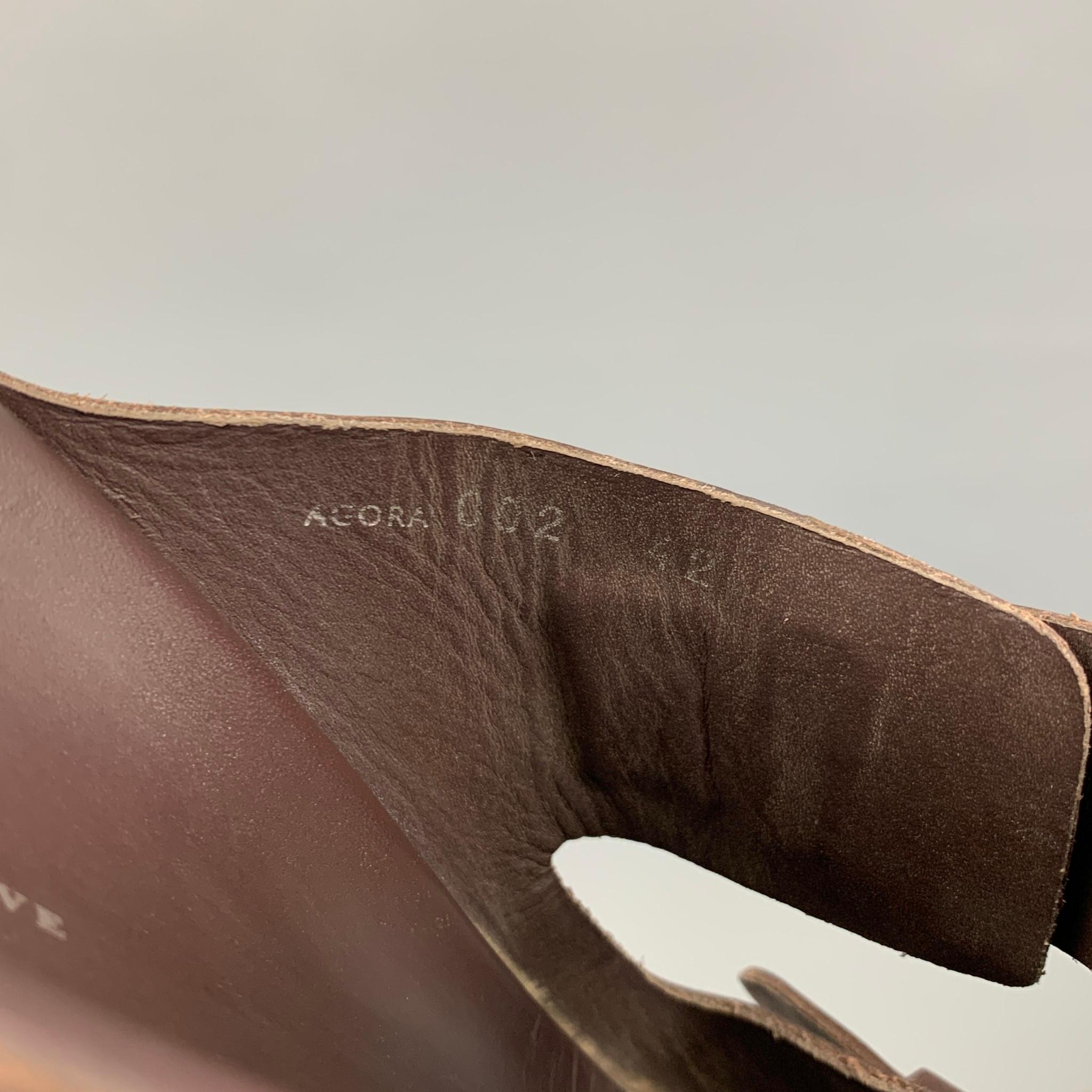 OFFICINE CREATIVE Size 9 Brown Leather Slide Sandals 2