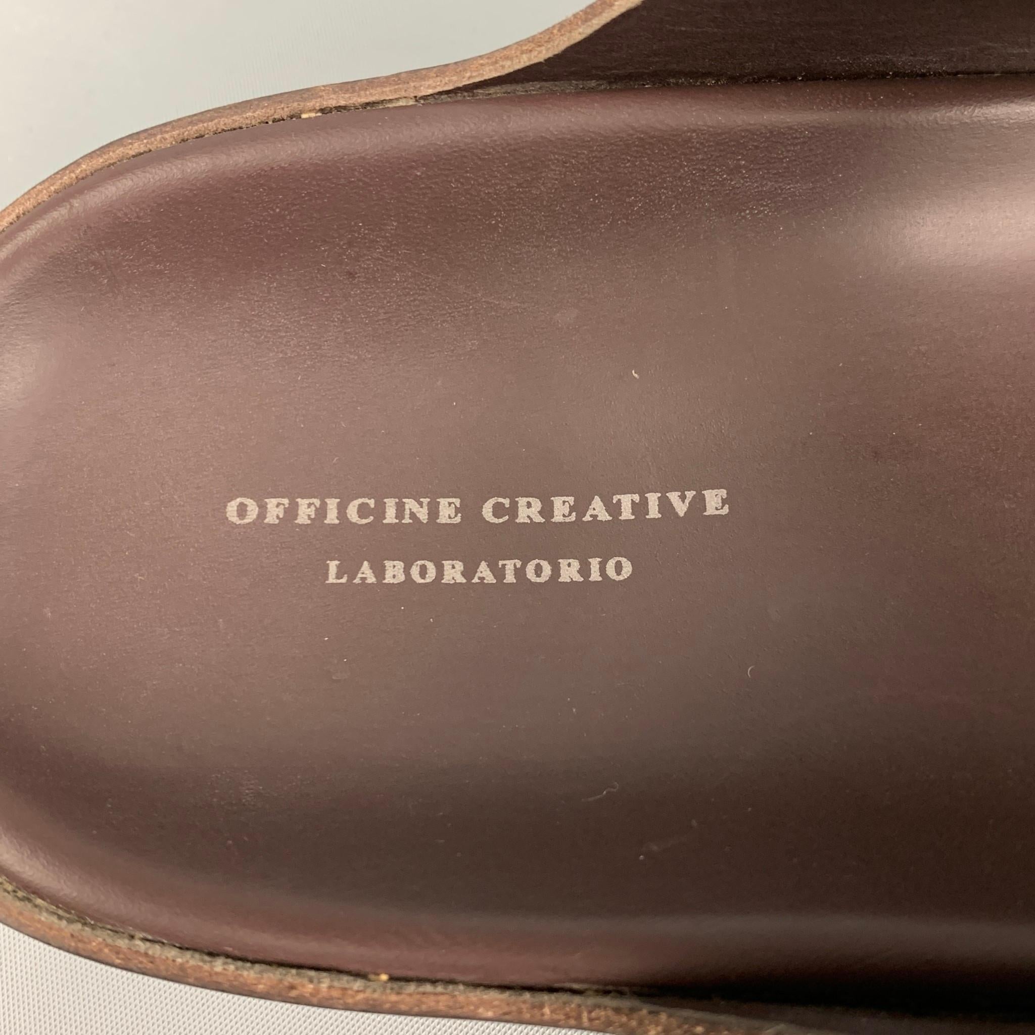 OFFICINE CREATIVE Size 9 Brown Leather Slide Sandals 3