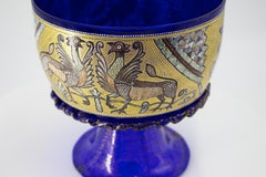 Officine di Murano 1295 Handmade Glass Cup Hand Decored 24kt Gold Leaf & Enamel