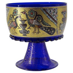 Officine di Murano 1295 Handmade Glass Cup Hand Decored 24kt Gold Leaf & Enamel