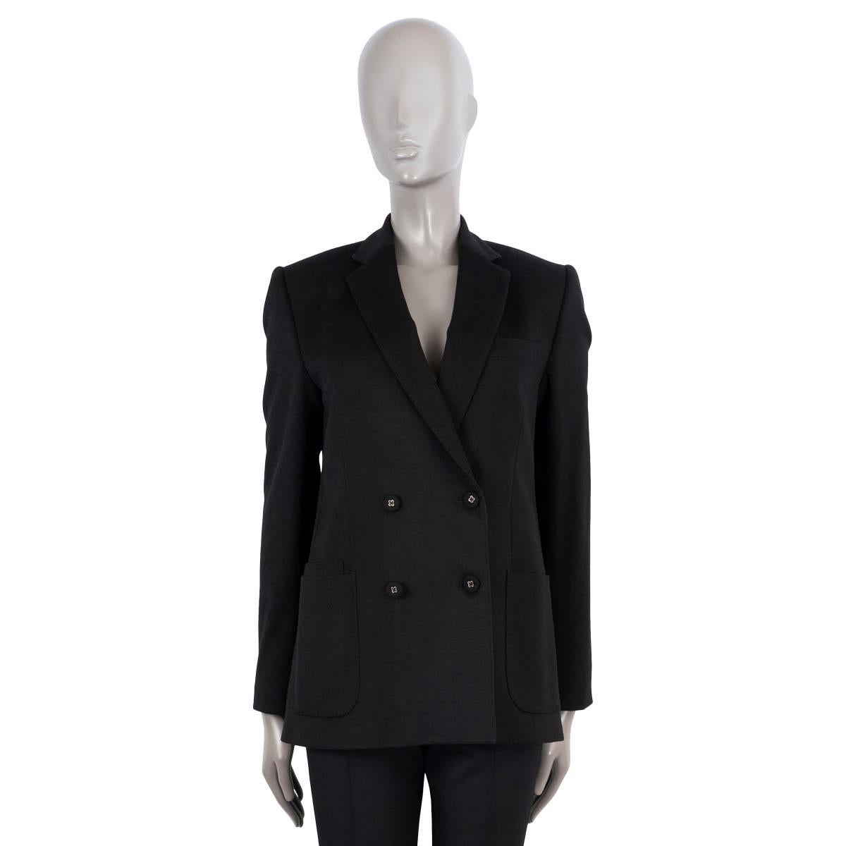 Black OFFICINE GENERALE black wool MATHILDE DOUBLE BREASTED Blazer Jacket 38 XS For Sale
